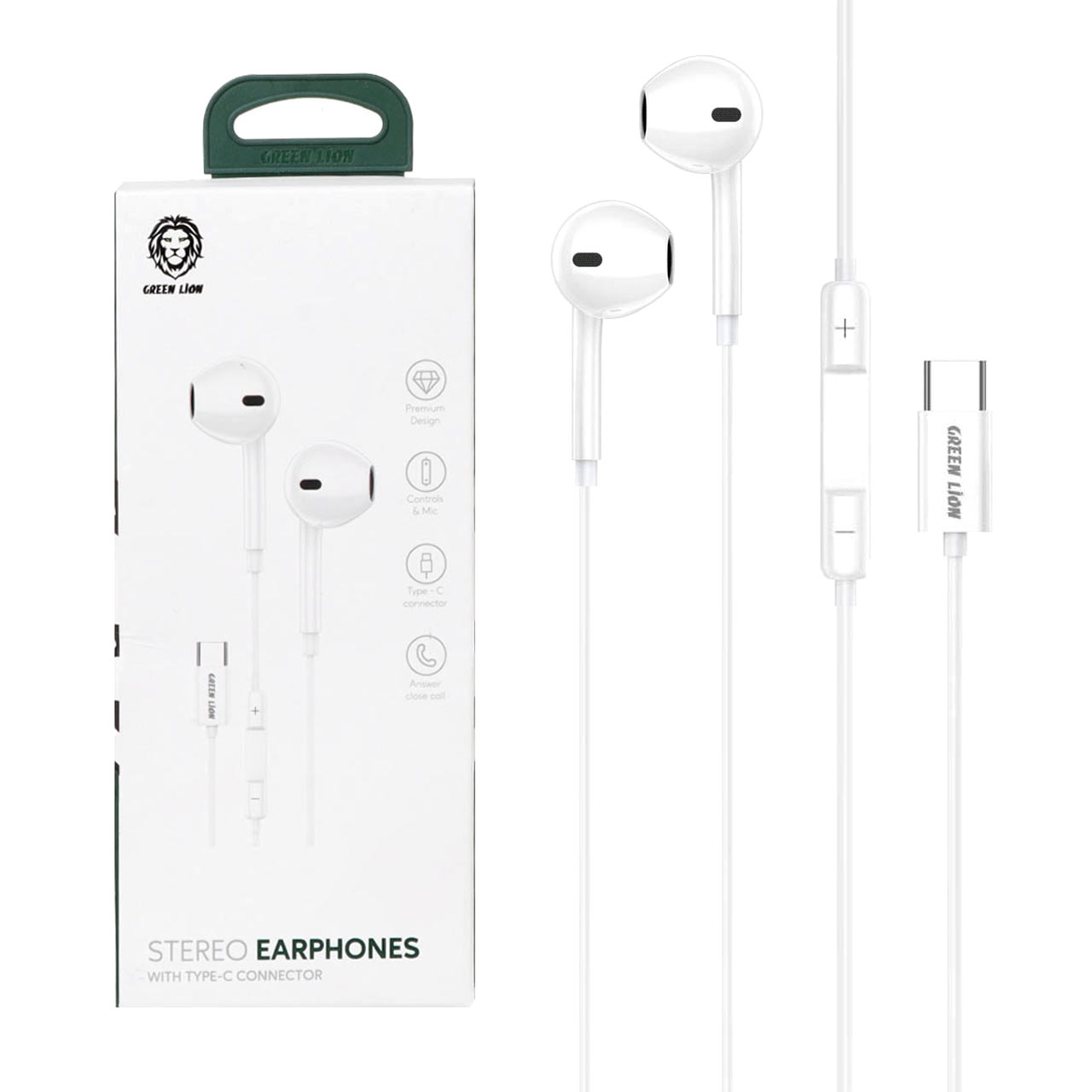 هندزفری گرین لاین GREEN LION Stereo Earphones type-C - Image 2