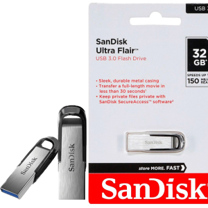 فلش مموری سن دیسک SANDISK Ultra Flair CZ73 ظرفیت ۶۴ گیگابایت (گارانتی مادام العمر سازگار)