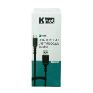 کابل تبدیل USB-C به USB کی نت K-NET Braided K-CUCB2010 طول ۱ متر