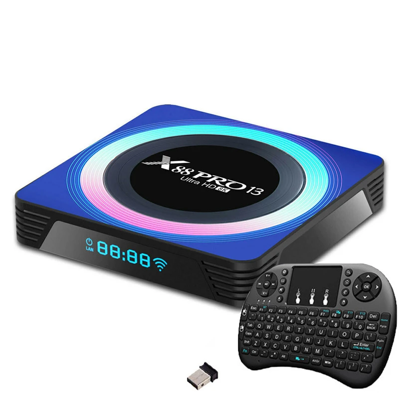اندروید باکس X88 Pro 13 4GB 64GB (new blue) به همراه کیبورد بیسیم