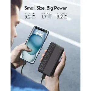 پاوربانک راوپاور RAVPOWER RP-PB1229 ظرفیت ۲۰۰۰۰ میلی آمپر (گارانتی آواژنگ)