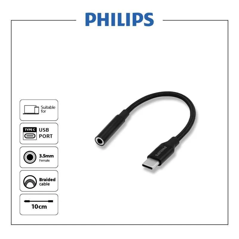 تبدیل تایپ سی به صدا فیلیپس Tipe-C to AUX PHILIPS SWA3010 (گارانتی واسل)
