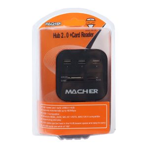 هاب USB 2.0 و ریدر سه پورت MACHER مچر مدل MR-139